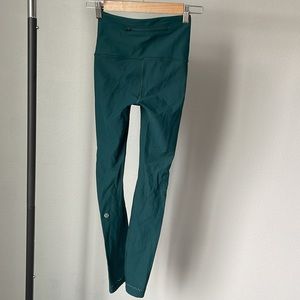 Green Lululemon Align Run Tights